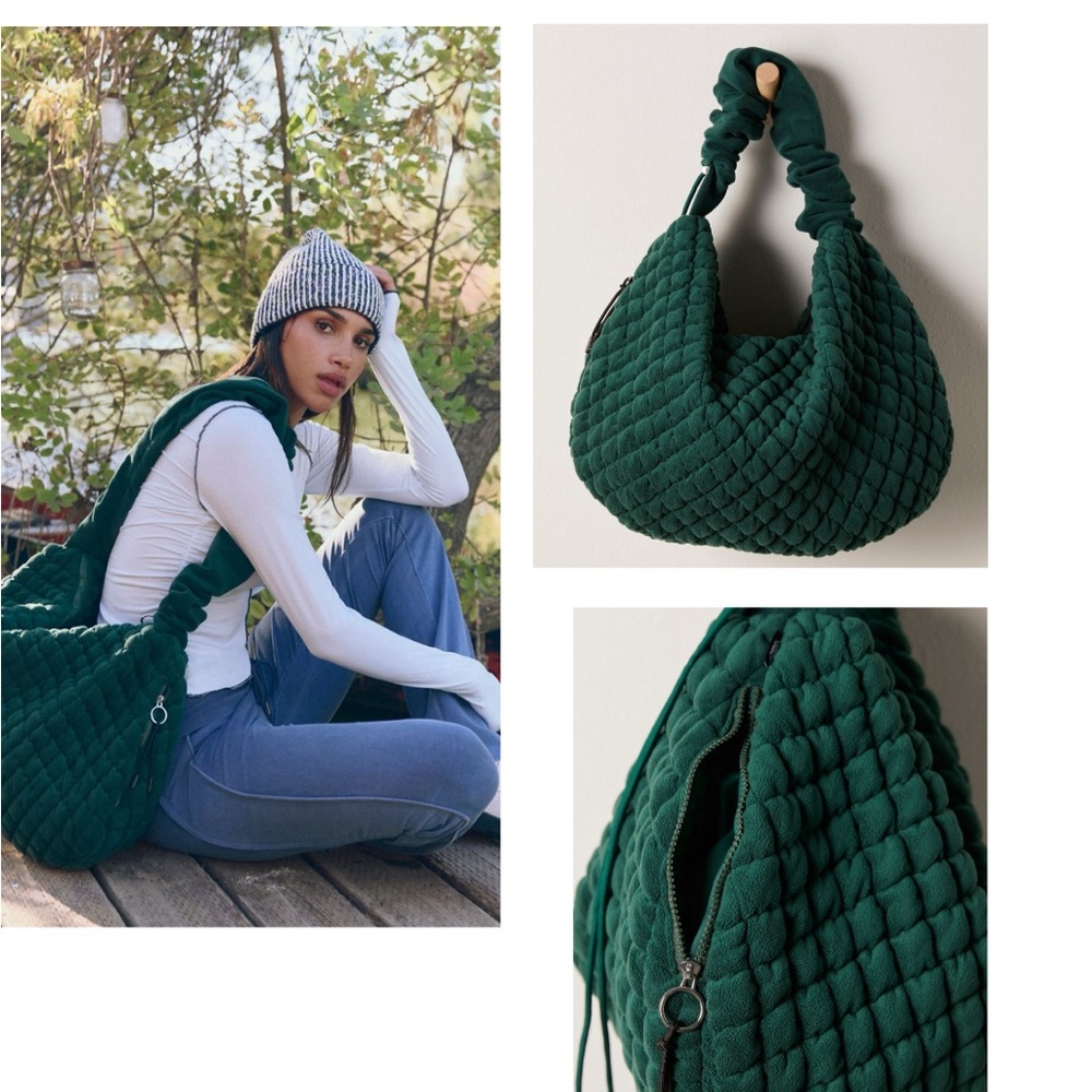 Free People Movement Pucker Up Fleece Carryall. Color Evergreen